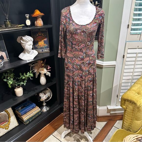 Earthbound Trading Co. Paisley Floral Maxi Dress - Size M - Picture 1 of 11